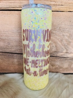 20oz Skinny Tumbler - Surviving Motherhood One Kid at a Time