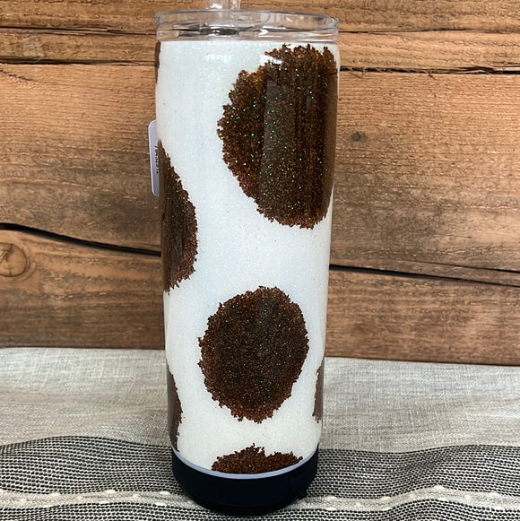 20oz Speaker Tumbler- Brown Cow Print