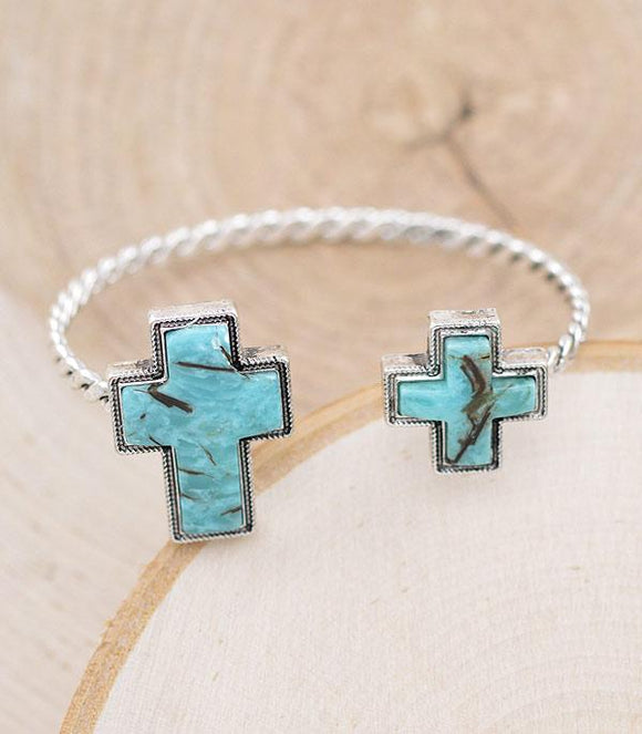Western Turquoise Cross Bracelet