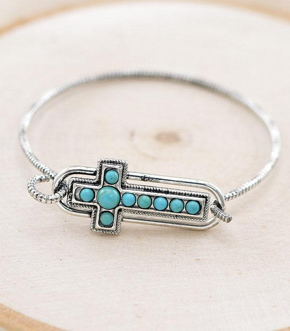 Western Concho Cross Bracelet