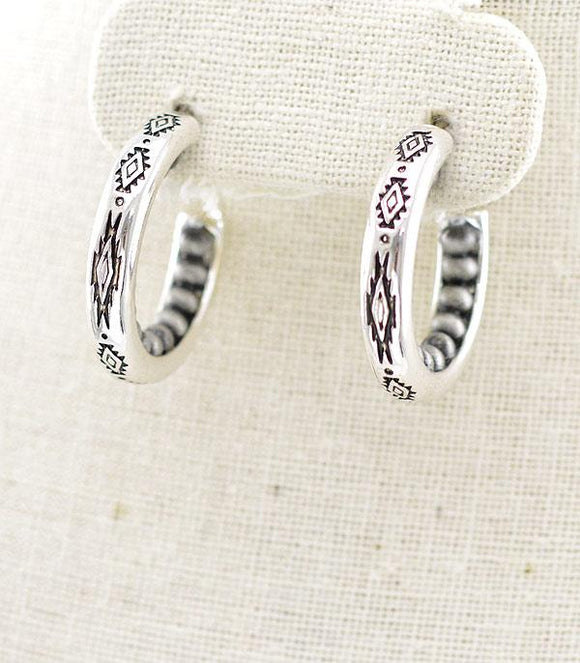 Aztec Navajo Bead Hoop Earrings