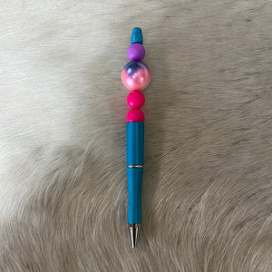Blue, Purple and Pink Beaded Pin