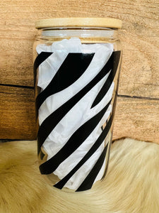 Glass Jar - Zebra Print