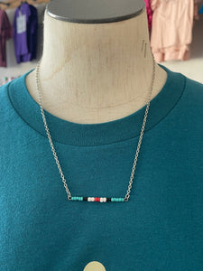 Colorful Beaded Bar Necklace