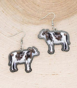 Tipi Show Cow Earrings