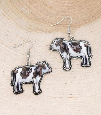 Tipi Show Cow Earrings