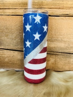 20 Oz Skinny- American Flag