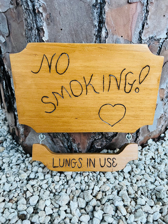 No Smoking Lungs in Use Wall Hanger