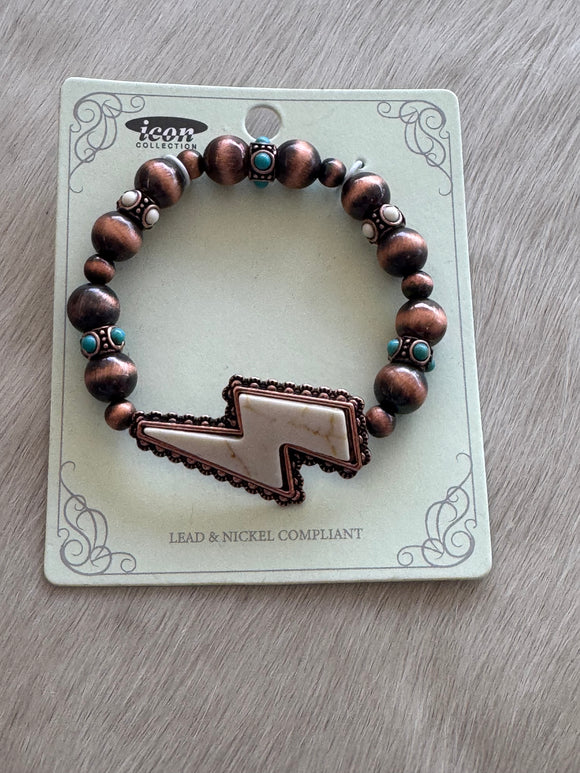 Copper Lightning Bolt Bracelet