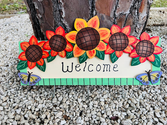 Welcome with Sunflowers Key Hanger