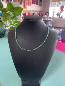 Green & Clear Beaded Necklace