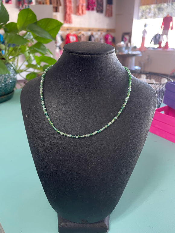 Green & Clear Beaded Necklace