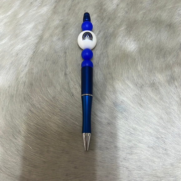 Back the Blue Beaded Pen