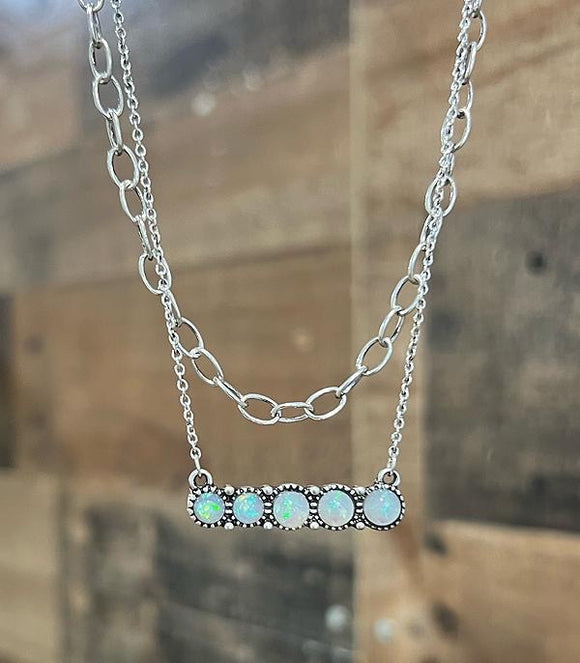 Desert Dreamer Opal Bar Layered Necklace