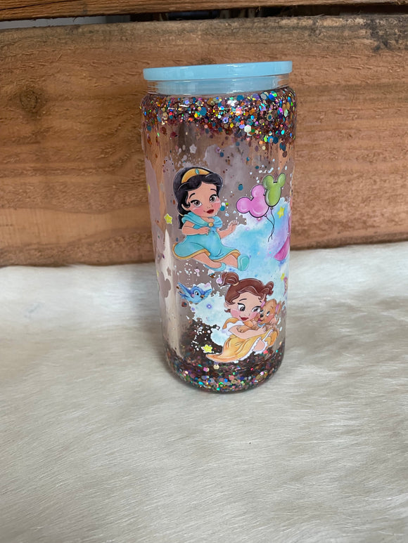 Baby Princess Snowglobe Glass Coffee Tumbler