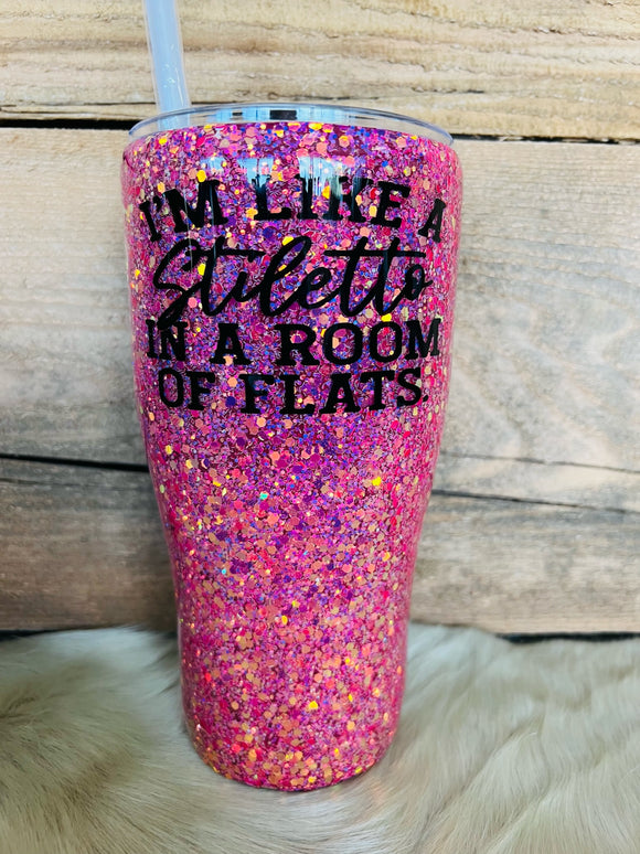 30 oz Regular - Pink and Gold Color Shift Chunky Glitter