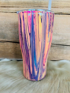 30 oz Regular Tumbler - Neon Paint Drip - Pink, Purple, Coral, Blue, Green