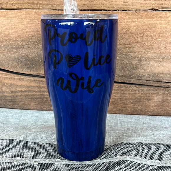 30oz Regular- Blue Shield- Proud Police Wife