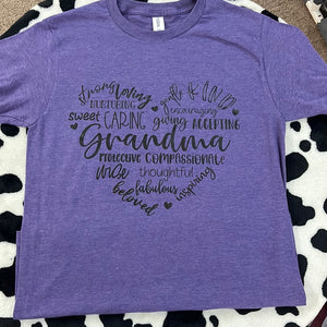 Grandma Heart T Shirt
