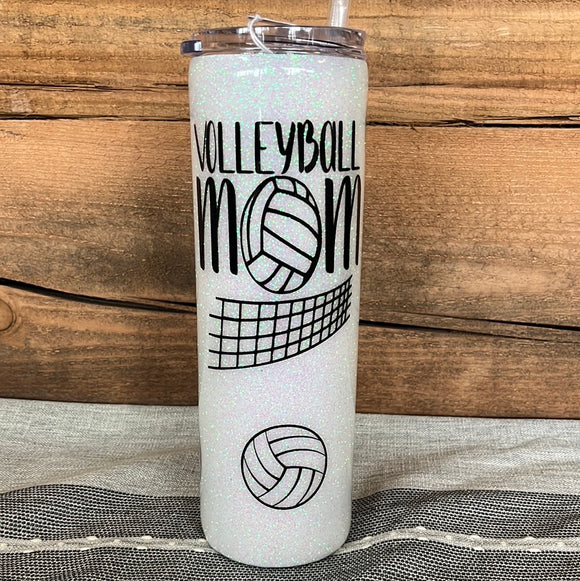 30oz Skinny- My Heart is on That Court- Volleyball Mom