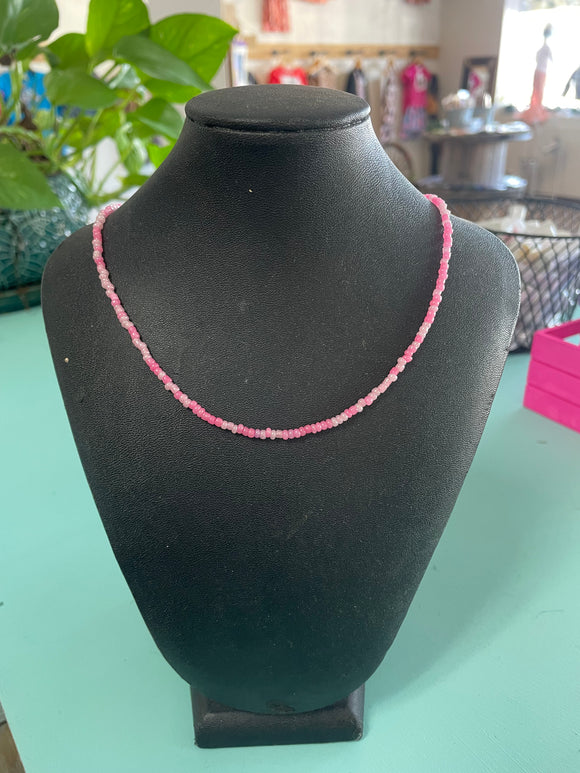 Light Pink Beaded Necklace