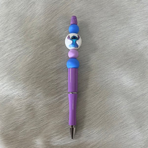 Blue Alien Beaded Pen