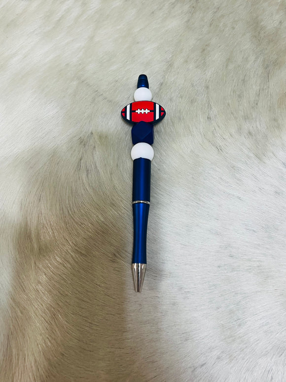 Red Football Beaded Pen