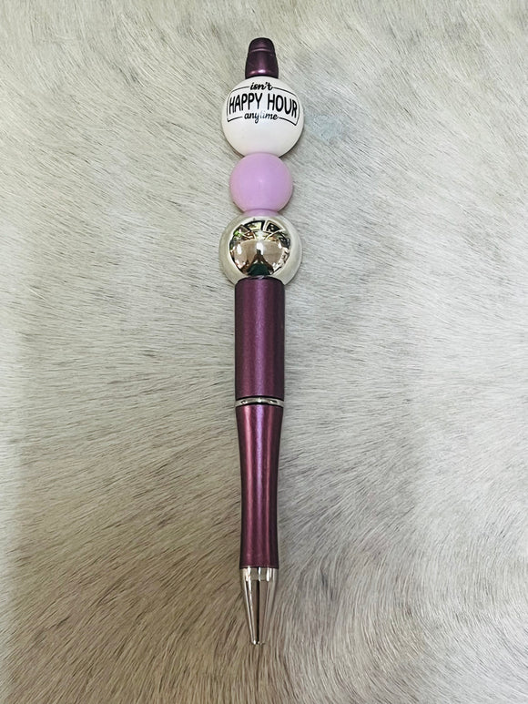 Isn't Happy Hour Anytime Beaded Pen