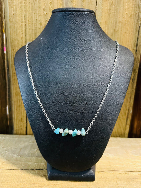 Turquoise and Pearl Necklace