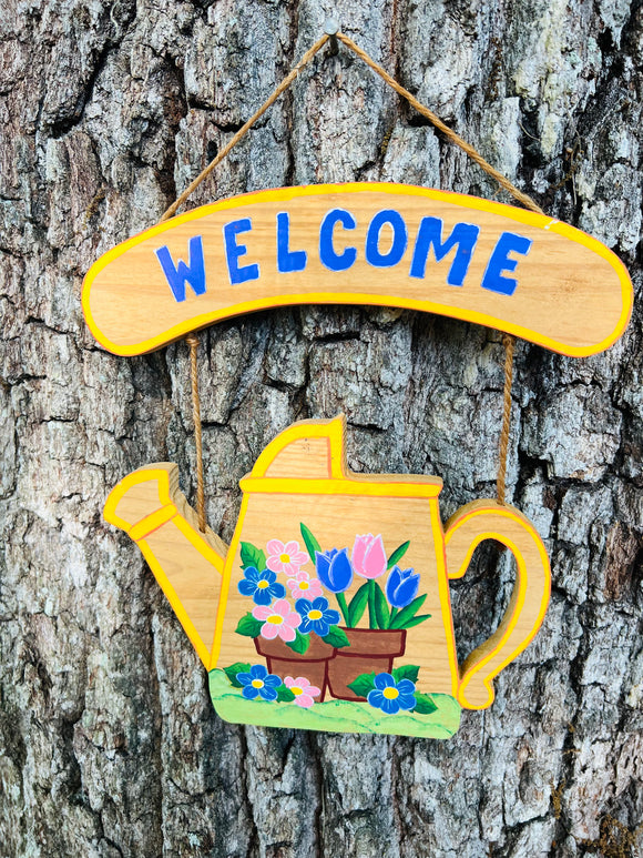 Welcome Watering Can Sign