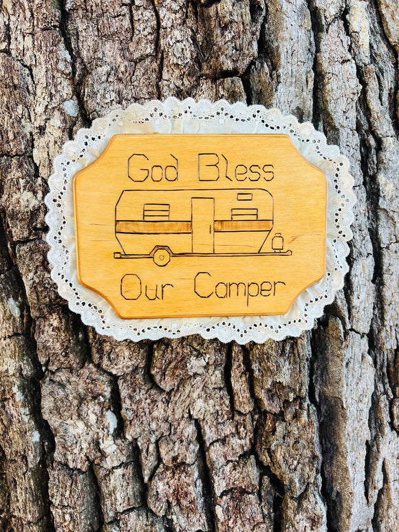 God Bless Our Camper Wall Art