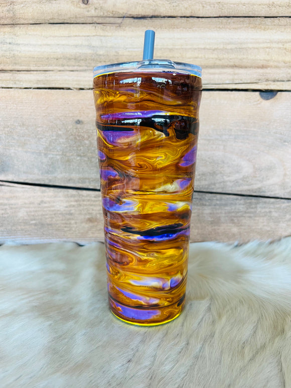 Bubba Tumbler - 25oz - Purple and Yellow Swirl