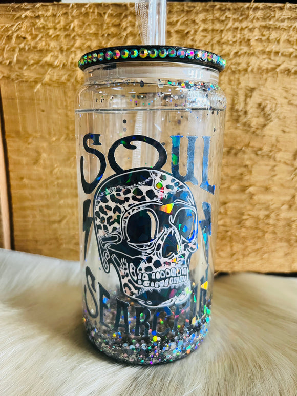 Soul Searcher Snowglobe Glass Coffee Tumbler
