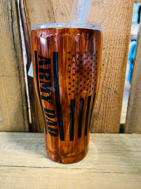 30 OZ - Wood Grain - Army Dad