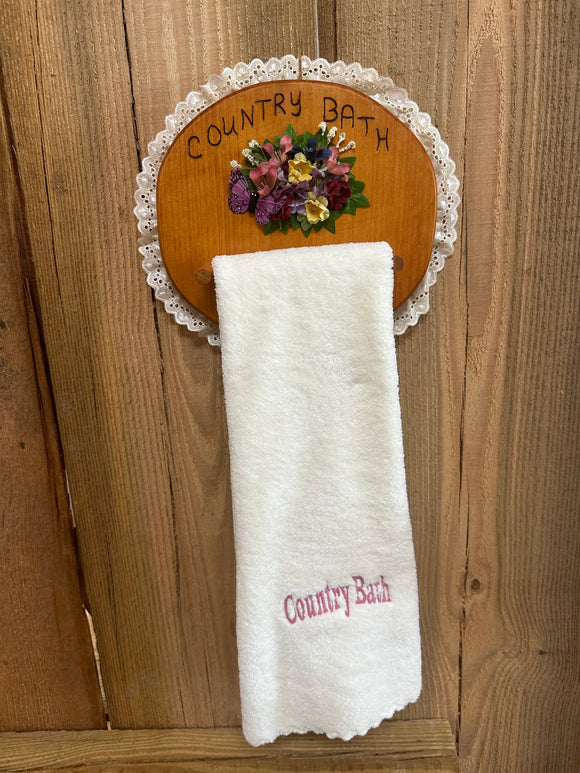 Country Bath Towel & Hanger