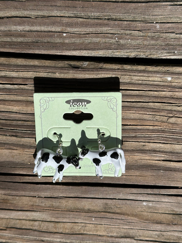 Dairy Cow Dangle Earrings