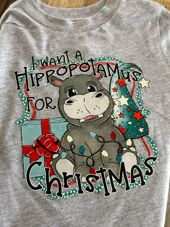 Hippo Christmas T-shirt