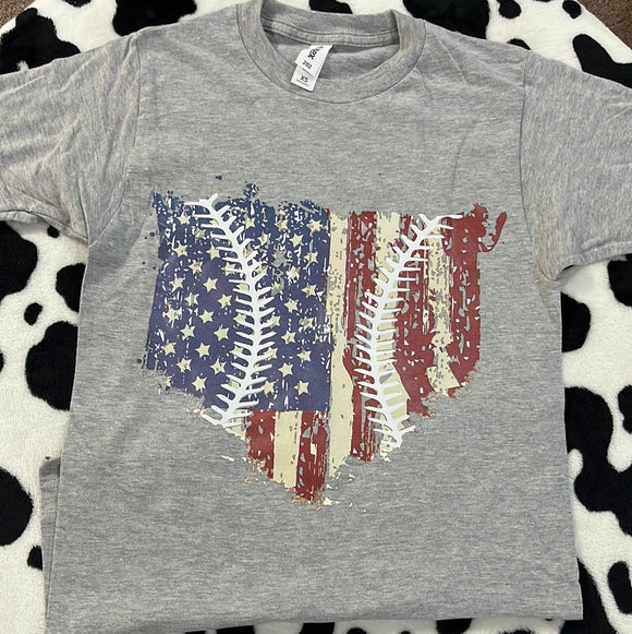 American Flag W/ Ball Stripes T-Shirt