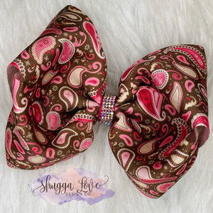 Paisley Rhinestone Bow