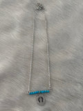 Turquoise Beaded Necklace w/ Charm