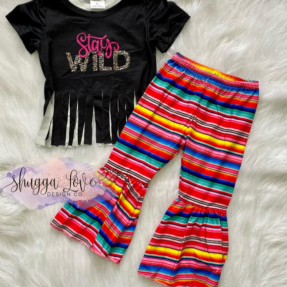 Stay Wild Bellbottom Pants Set