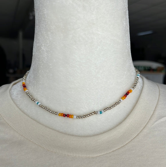 Multicolor W/ Gold Colored Beaded Necklace