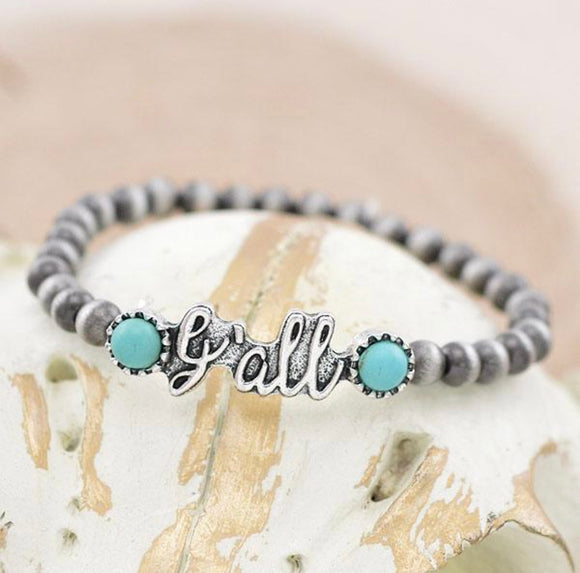 Y’all Beaded Bracelet