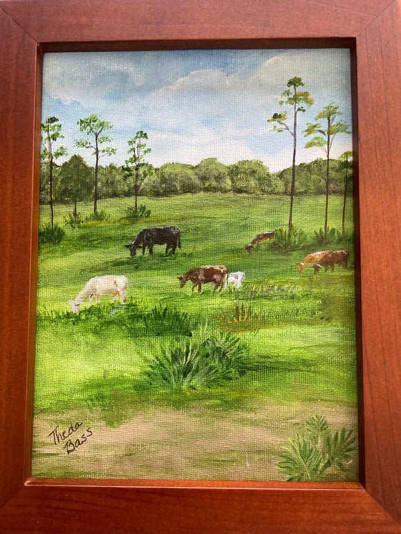 Florida Ranch Grazing Painting