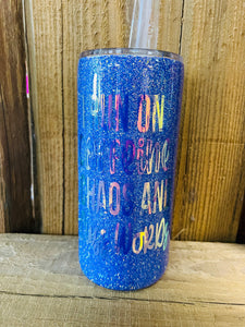 30 OZ Thick Tumbler - I Run On Caffeine, Chaos, and Cuss Words
