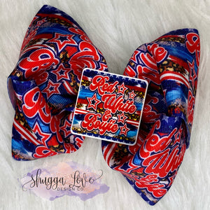 Red White and Boujie Resin Bow