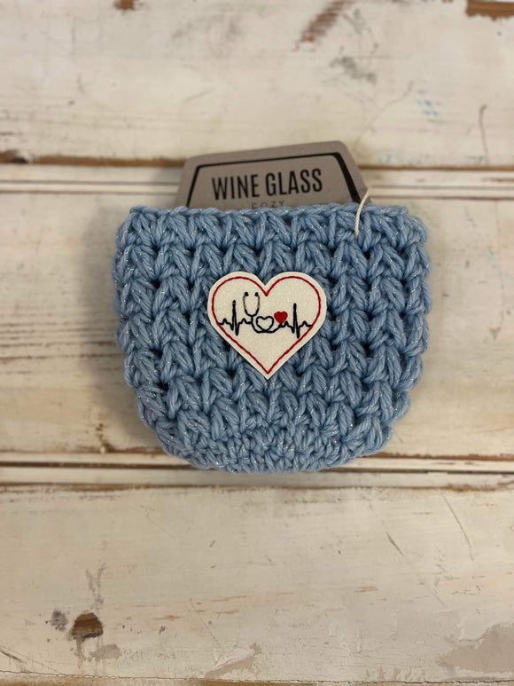 Stemless wine glass cozy