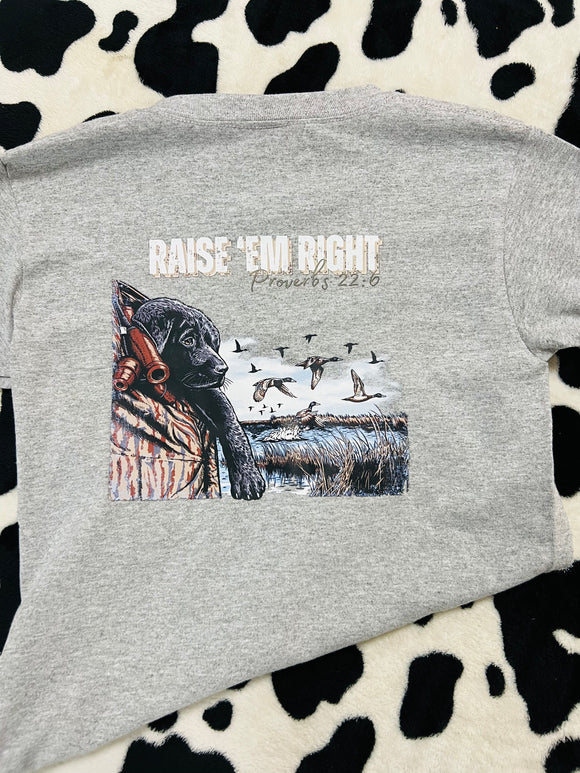 Raise Em Right Bird Dog Youth T-Shirt
