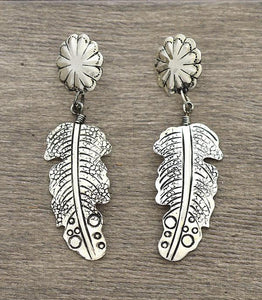 Silver Feathered Earrings