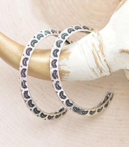 Western Aztec Pattern Hoop Earrings